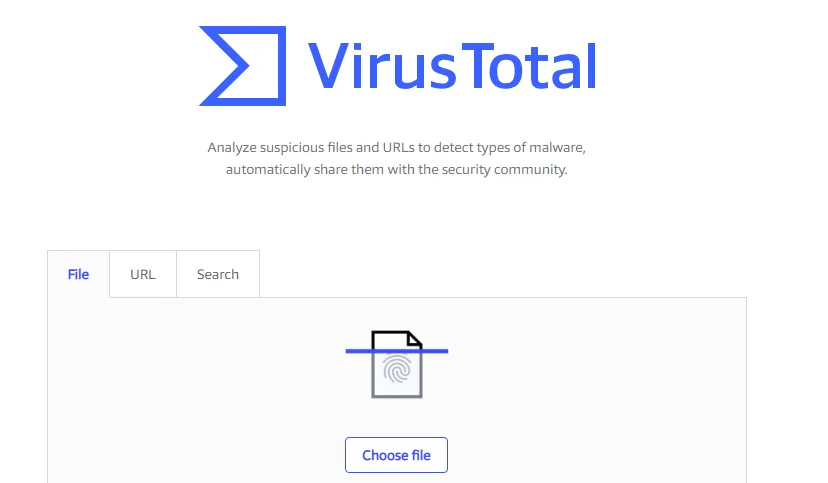 Virus Total file uploading portal