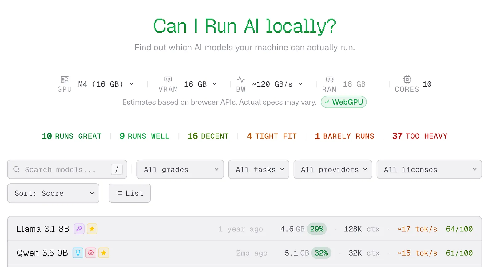 Choosing Suitable Model to Run On My Device