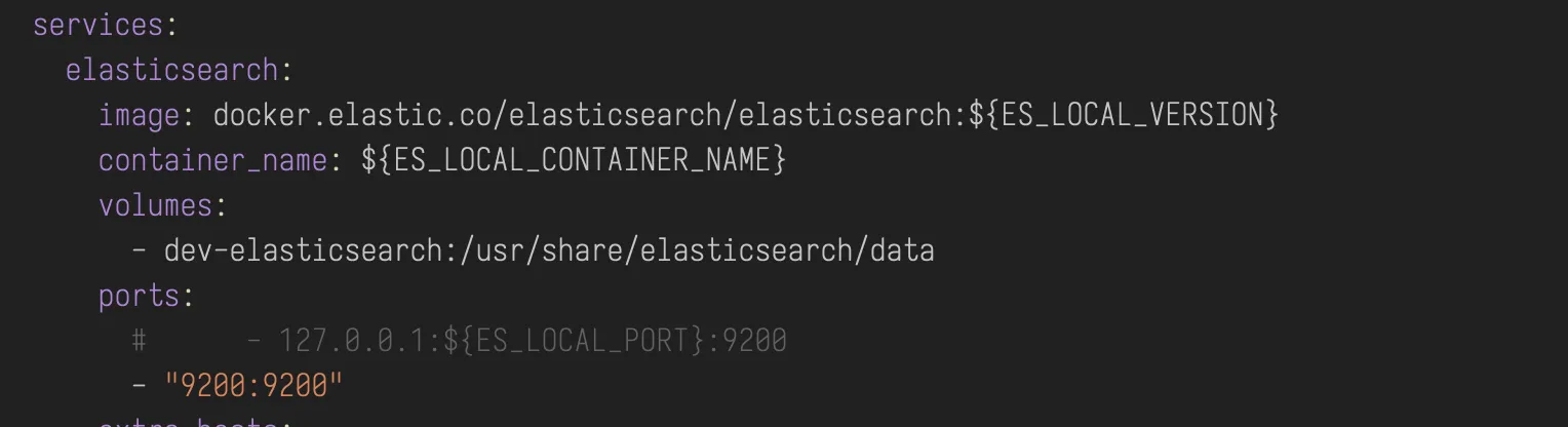 Original Line commented out and new line added in yml file