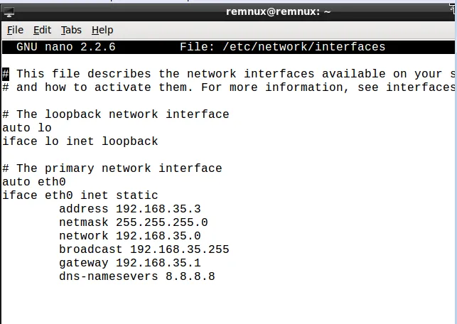 REMnux network configuration