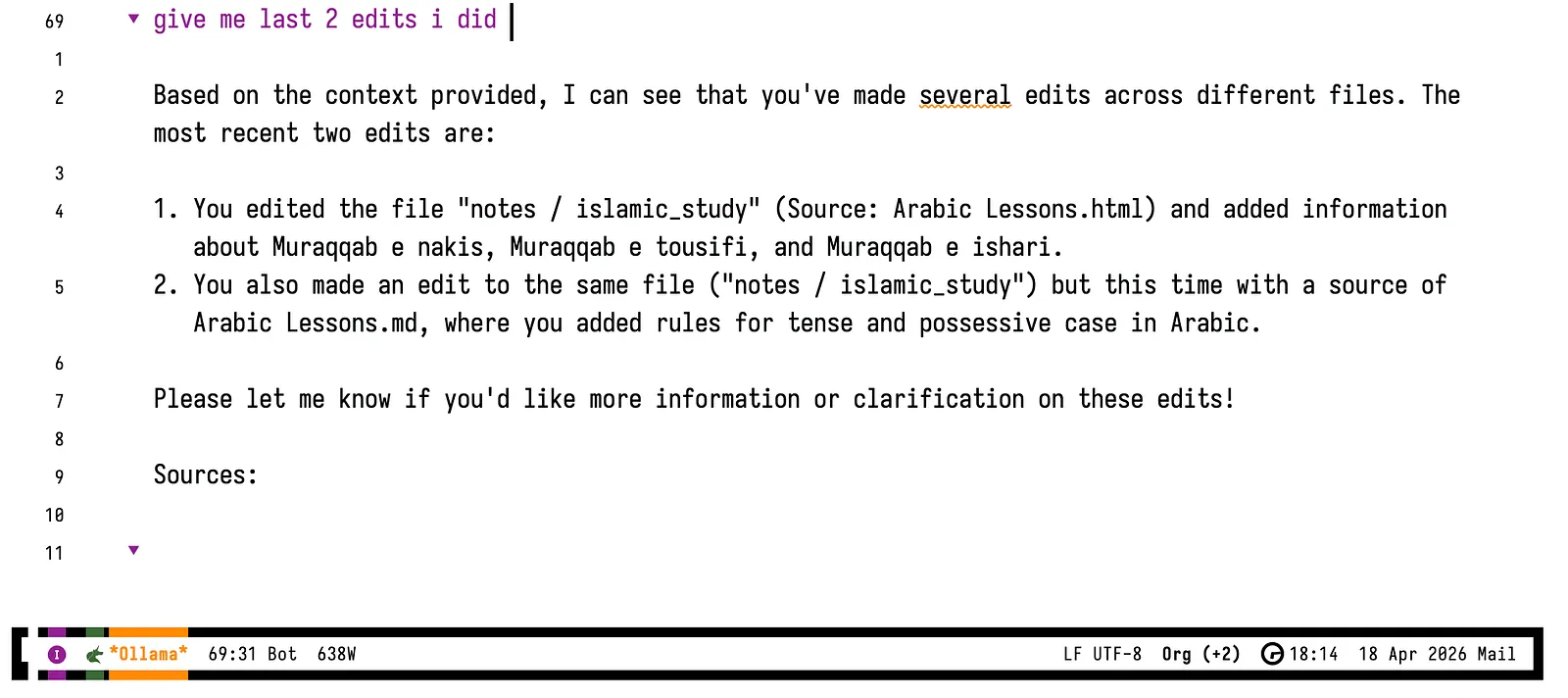 Interaction With LLM from Emacs