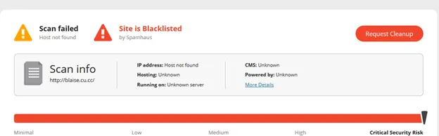 Site is classified as black listed